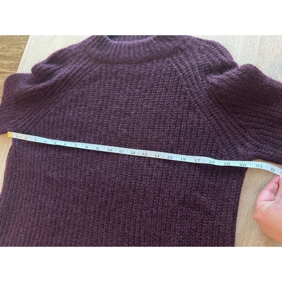 COS Mohair Wool Blend Maroon Purple Crewneck Wide Sleeve Oversized Sweater XS - Picture 6 of 8